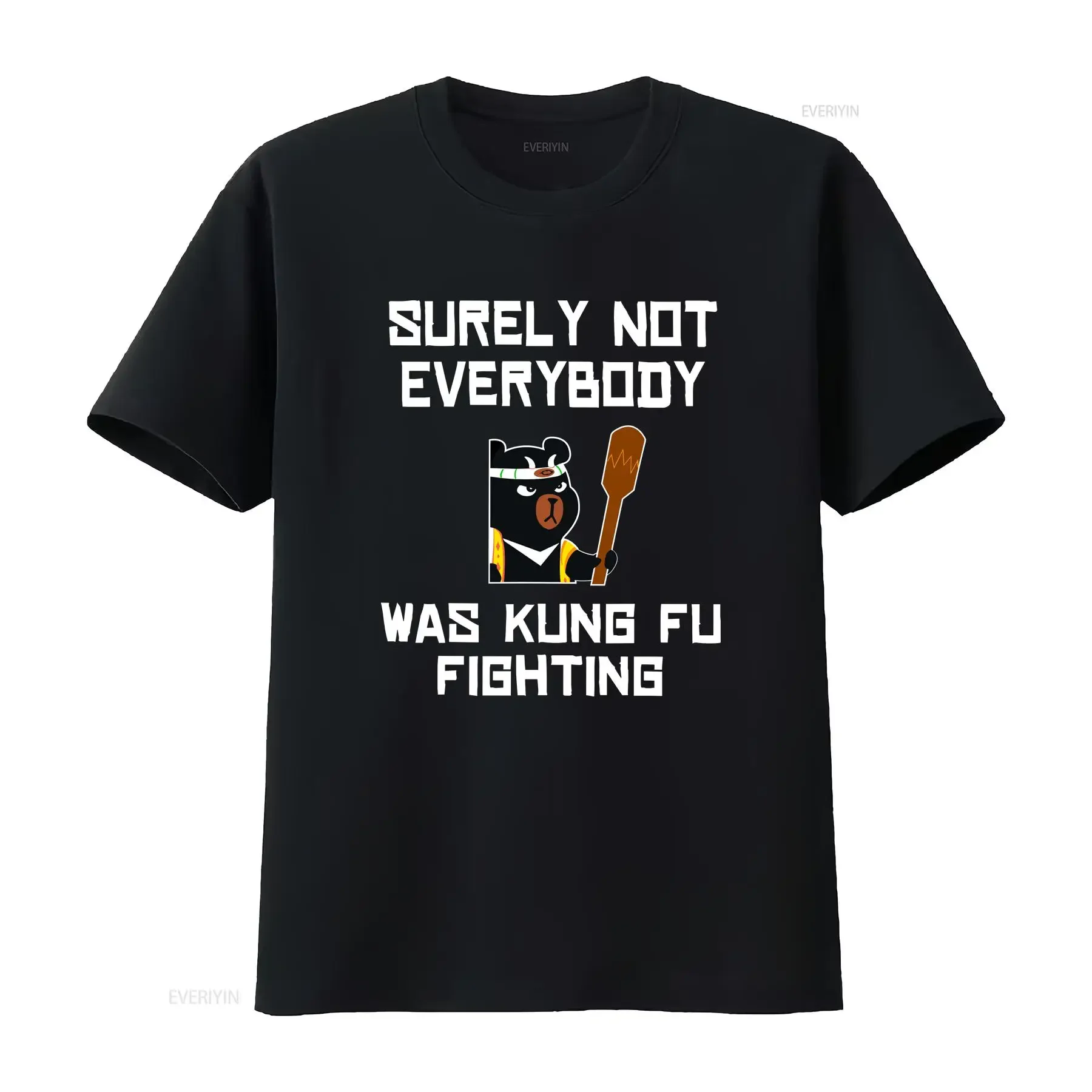 Surely Not Everybody Was Kung Fu Fighting Panda Bear T Shirt  vintage Washed Versatile designer clothes graphic Soft homme