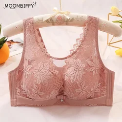 36-44CD Vest-style Thin Section No Steel Ring Underwear Women's Big Breasts Push-up Anti-light Soft Large Size Bra