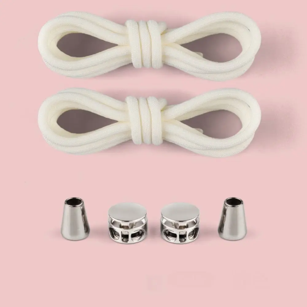 

1Pair Fashion Locking No Tie Shoelaces Stretching Man Women Metal Lock Laces Rubber Bands Sneakers Quick Shoelaces
