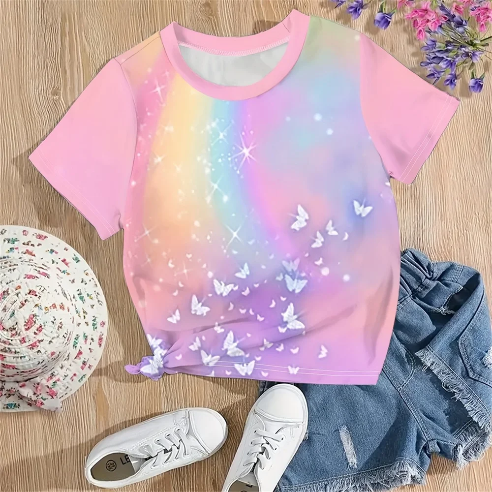 

Kids Girls T-Shirts 3d Printed T Shirt Children Birthday Gift Tshirts Baby Clothes Casual Children Clothing Summer