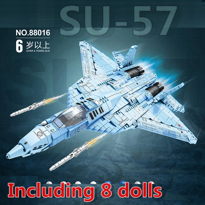 

88016 Plane Series 1456pcs SU-57 HEAVY Fighting Building Block Bomber Model Brick Toys For Kid Birthday Gift