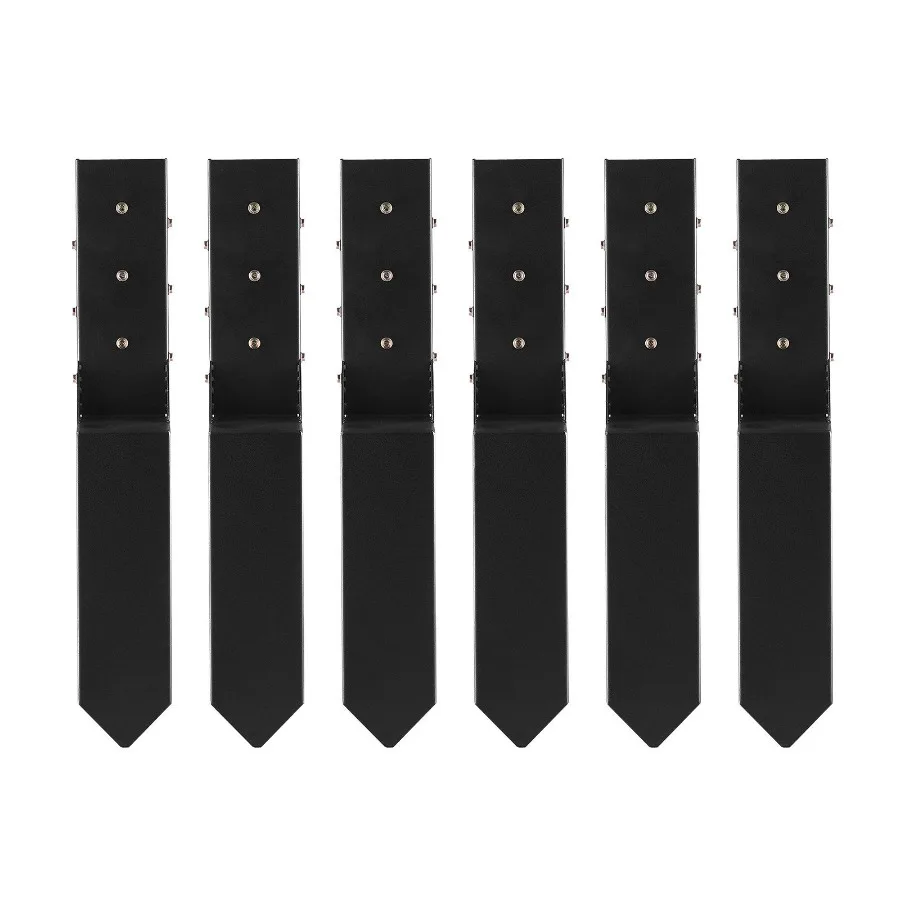 

Fence Post Anchor Repair Kit 6 Pack Inner Diameter 3.5 x3.5 Inches Heavy Duty Steel Fence Post Support Stakes Anchor Ground Sp