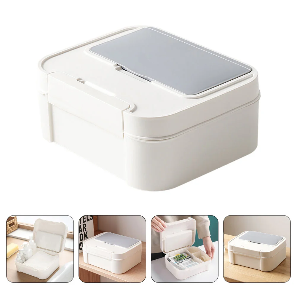

1Pcs Household Medical Box Medicine Storage Container Multi-Grid Organizer Practical Durable Home Use Case Household Medical Box