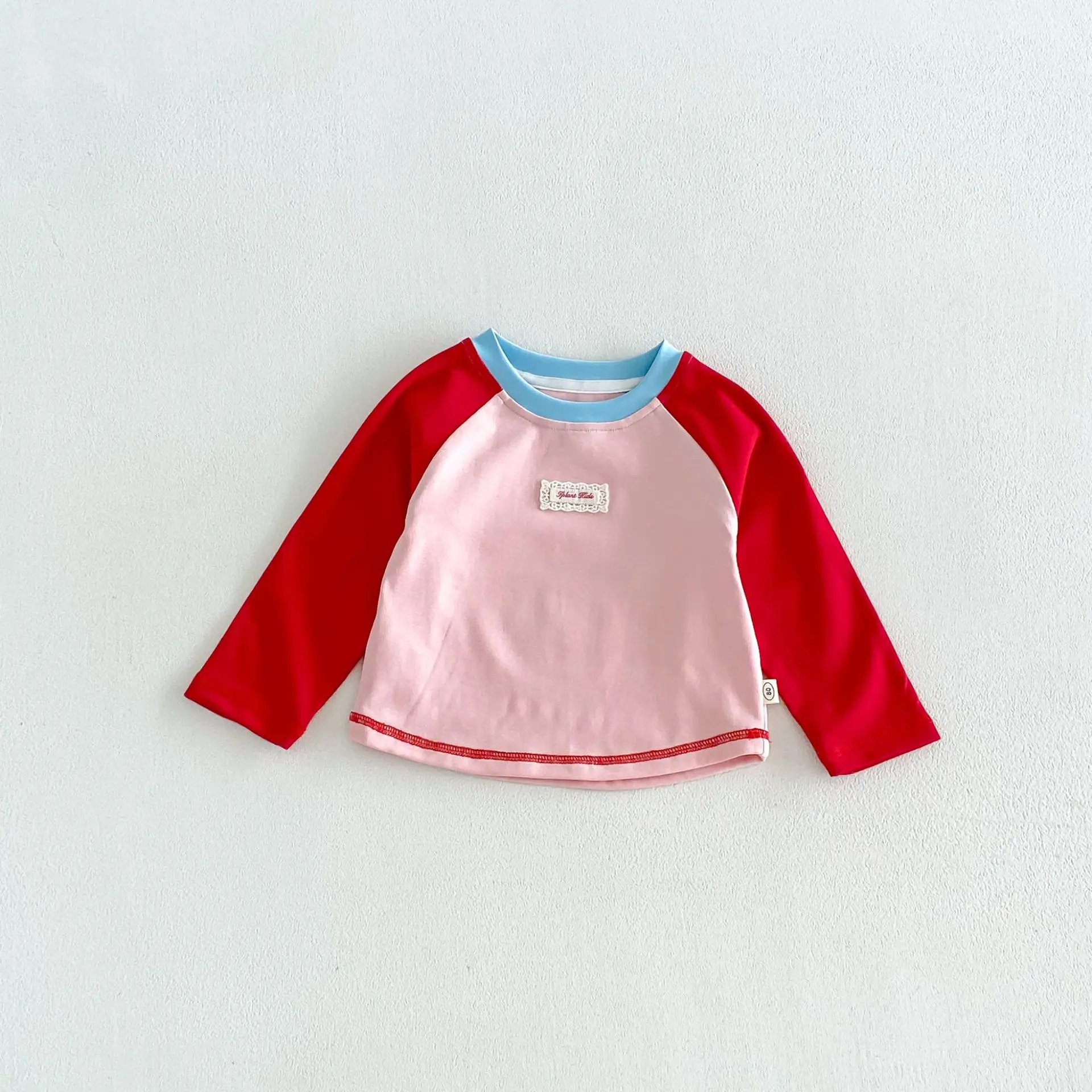Herbst-Kinder-Langarm-T-Shirt mit Buchstaben-Aufnäher, Streifen und Farbblockierung für Mädchen und Jungen, Weiche Baumwolle Kinderkleidung – Detail 16