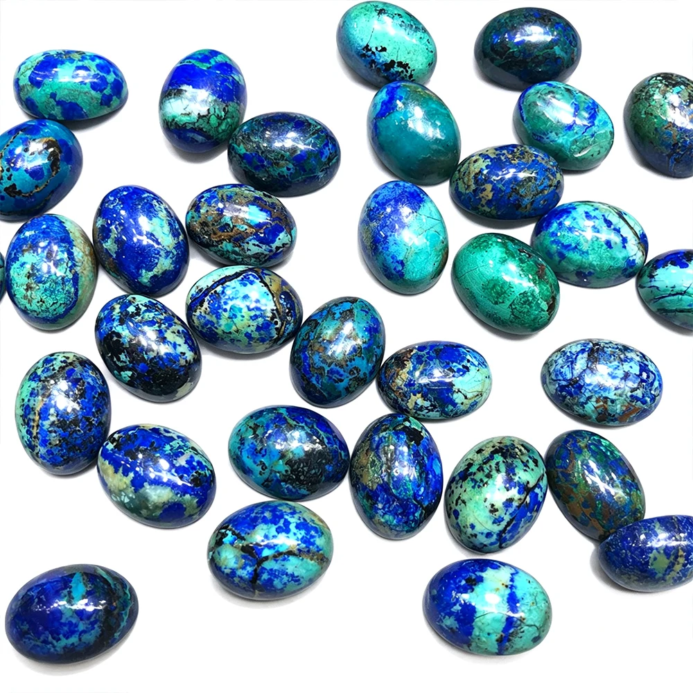 1pc Natural Stone Azurite Oval Shape Crystals Gemstones Crystal Stones Mineral Quartz Gemstone Home Decoration Decorative Stones