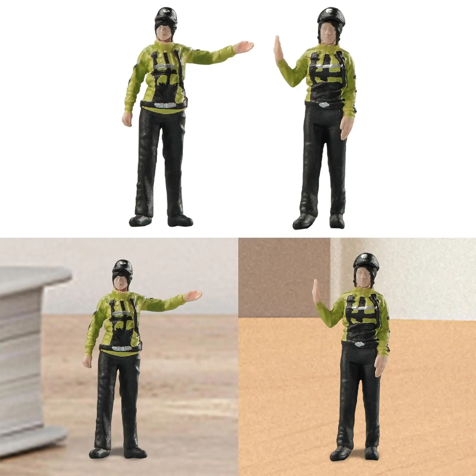 1/64 Scale Female Police Figures Dioramas Sand Table Ornament Figurine Decor Fairy Garden Model Figures Hand Painted Figurines