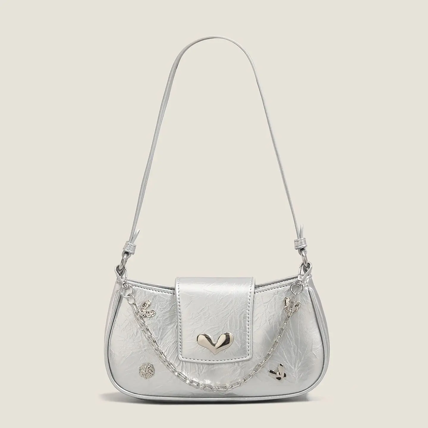 

Luxury Fashion Metal Butterfly Women's Armpit Bag Casual Versatile Chain Shoulder Bag High-end Texture Crossbody Bag 2025 New