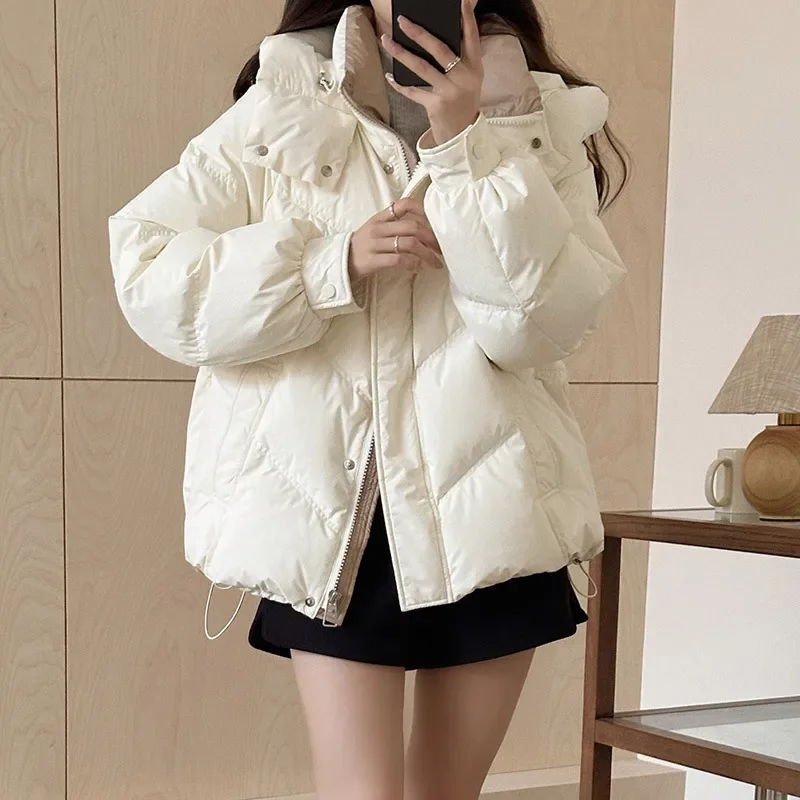 PinkyIsBlack 2024 New Winter Jacket Women Warm Parkas Female Long Sleeve Casual Cotton Padded Jacket Hooded Outwear Ladies