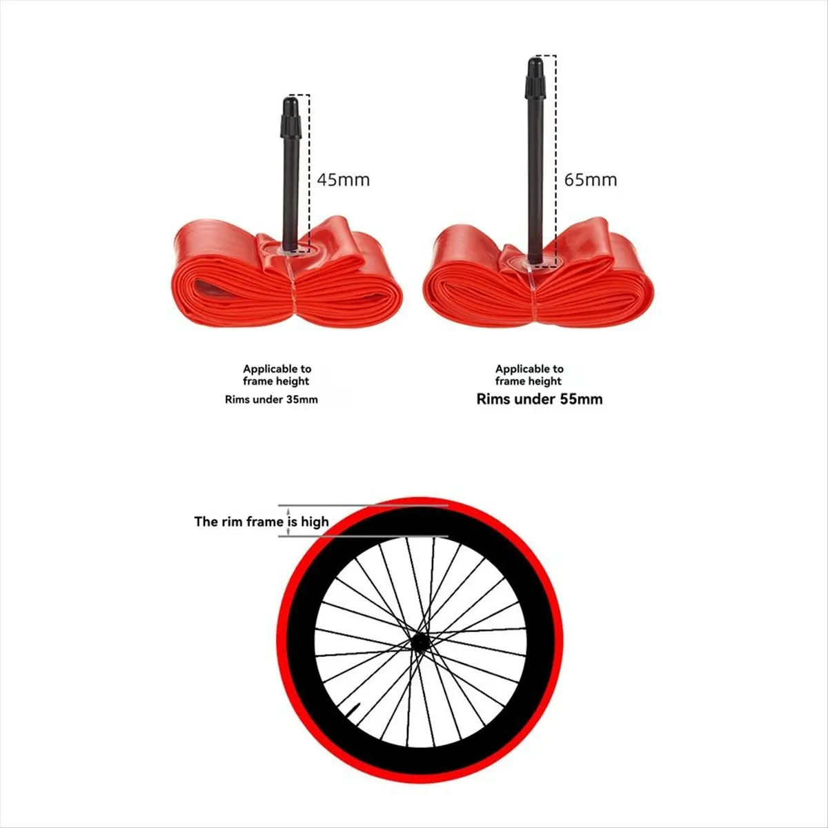 T34C  TPU Inner Tube for 700C Gravel Road Bikes Compatible with 700x35-50C Tires MTB 29x1.5-1.95 45MM