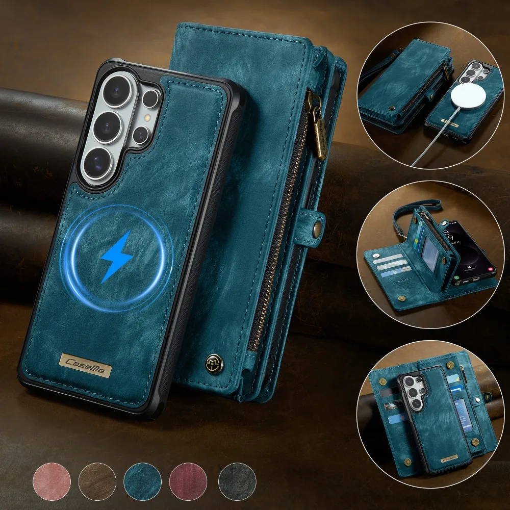 

Magsafe Case for Samsung Galaxy S26 Ultra 5G 2026 Luxury Cover 2 IN 1 Detachable Mmagnetic Wallet Funda Phone S26 Plus S 26 Etui