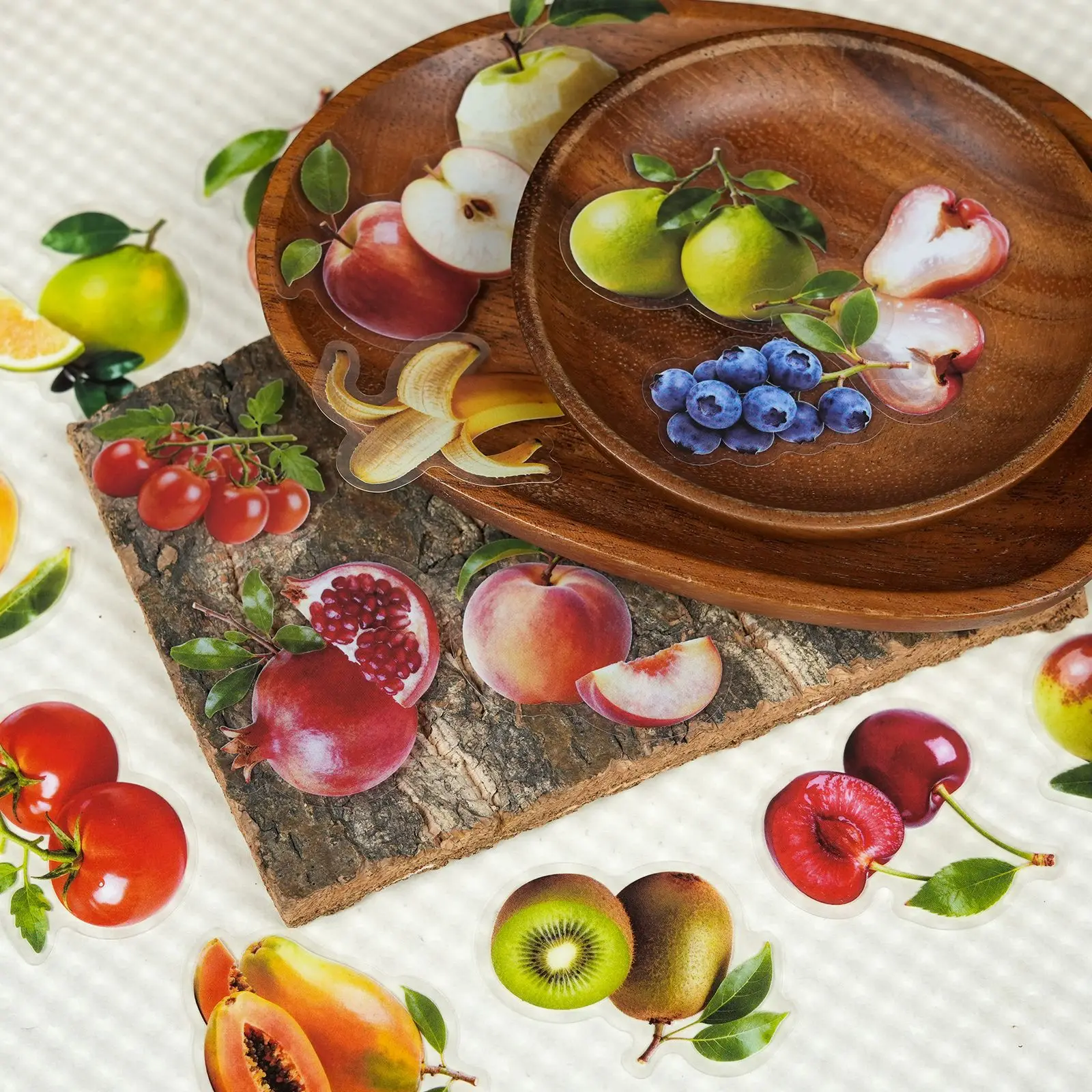 56/112PCS Various Realistic Fruit Transparent PET Stickers Stationery Decoration DIY Handmade Stationery Stickers