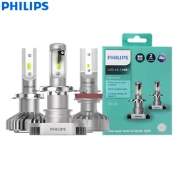 Philips LED H1 H4 H7 H8 H11 H16 HB3 HB4 Ultinon LED 6000K Cool White Headlight +160% Bright Car Fog Light Compact Design, Pair