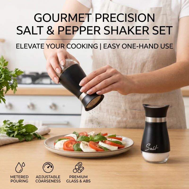 2pcs Seasoning Shaker Glass Bottles Spices Storage Barbecue Condiment Jar Salt Pepper Boxes For Kitchen Gadget Tools Organizer