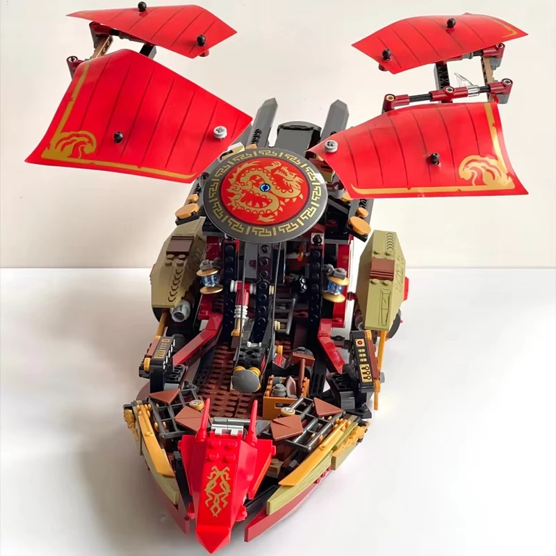 Ninja Serie Destiny Bounty Bouwstenen Ruimtevaartuig Drakenboot Basis Hydro Schip Chariot Sora Bricks Speelgoed Voor Jongens Geschenken 70738