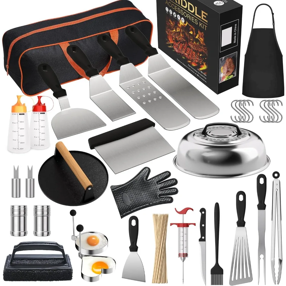 

134 Pcs Griddle Accessories Kit for Blackstone -Perfect Flat Top Grill Accessories for Outdoor, Professional Round Melting Dome
