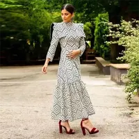 ASDS 2024 Spring New Women's Fashion, Elegant, Casual, Versatile, Slim Fit, Slim and Long Printed Dress