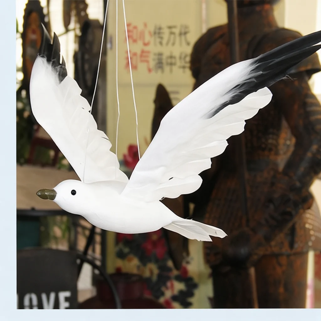Simulation Seagull Model Feather Bird Ornament Realistic Design For Home Garden Wedding Festival Decoration