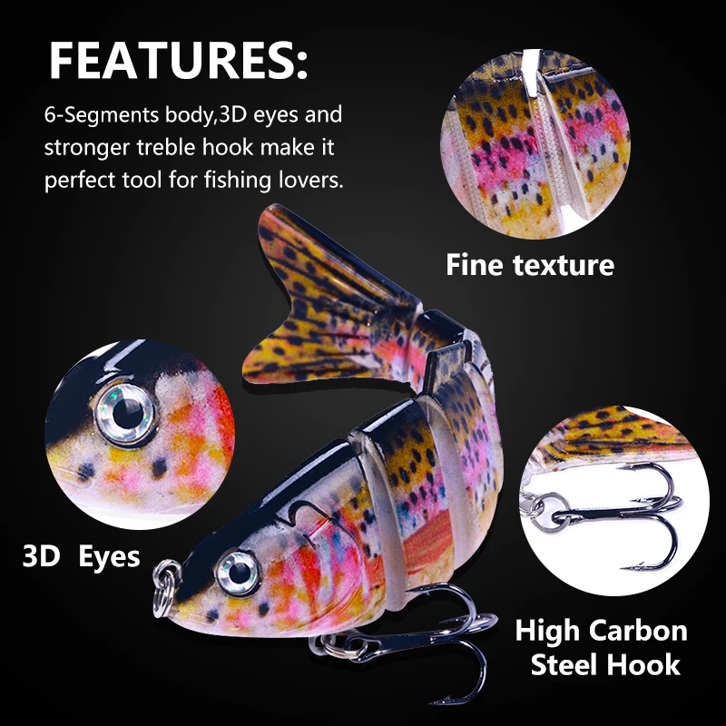 10cm 18g Sinking Wobblers 6 Segments Fishing Lures Multi Jointed Swimbait Hard Bait Fishing Tackle For Bass Isca Crankbait - AliExpress 10cm 18g Sinking Wobblers 6 Segments Fishing Lures Multi Jointed Swimbait Hard Bait Fishing Tackle For Bass Isca Crankbait - AliExpress