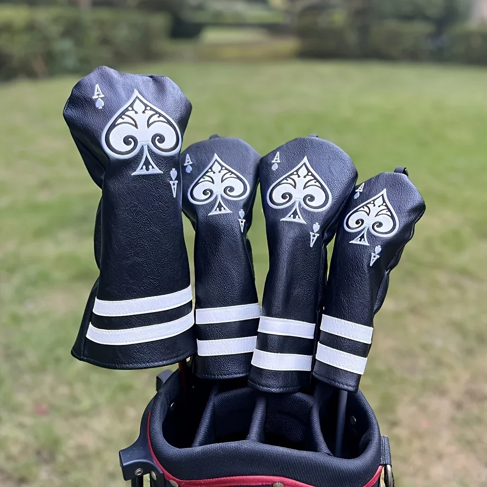 1pc/4pcs, Golf Club Headcovers For Driver Fairway Hybrid, Wood Head Covers, Iron Clubs Headcovers