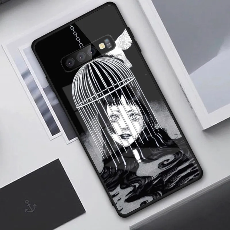 Junji ito Tomie Phone Case for Samung S23 S22 S21 Pro Ultra A13 A33 A53 NOTE 20 PC Glass Phone Funda Cover