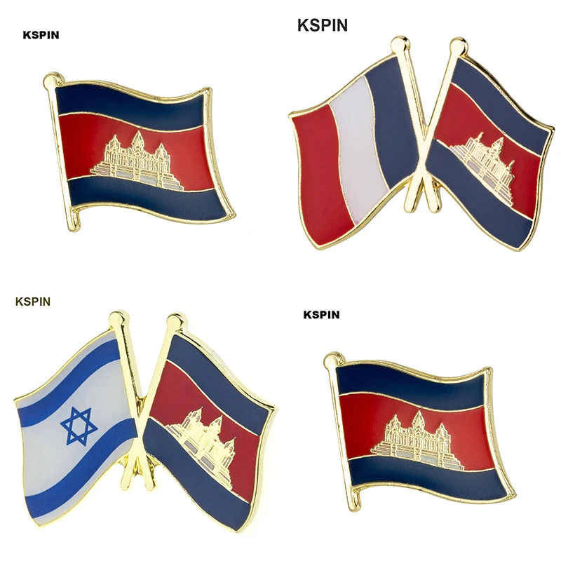 10pcs a lot Cambodia flag pin lapel pin badge 10pcs a lot Brooch Icons KS-0086