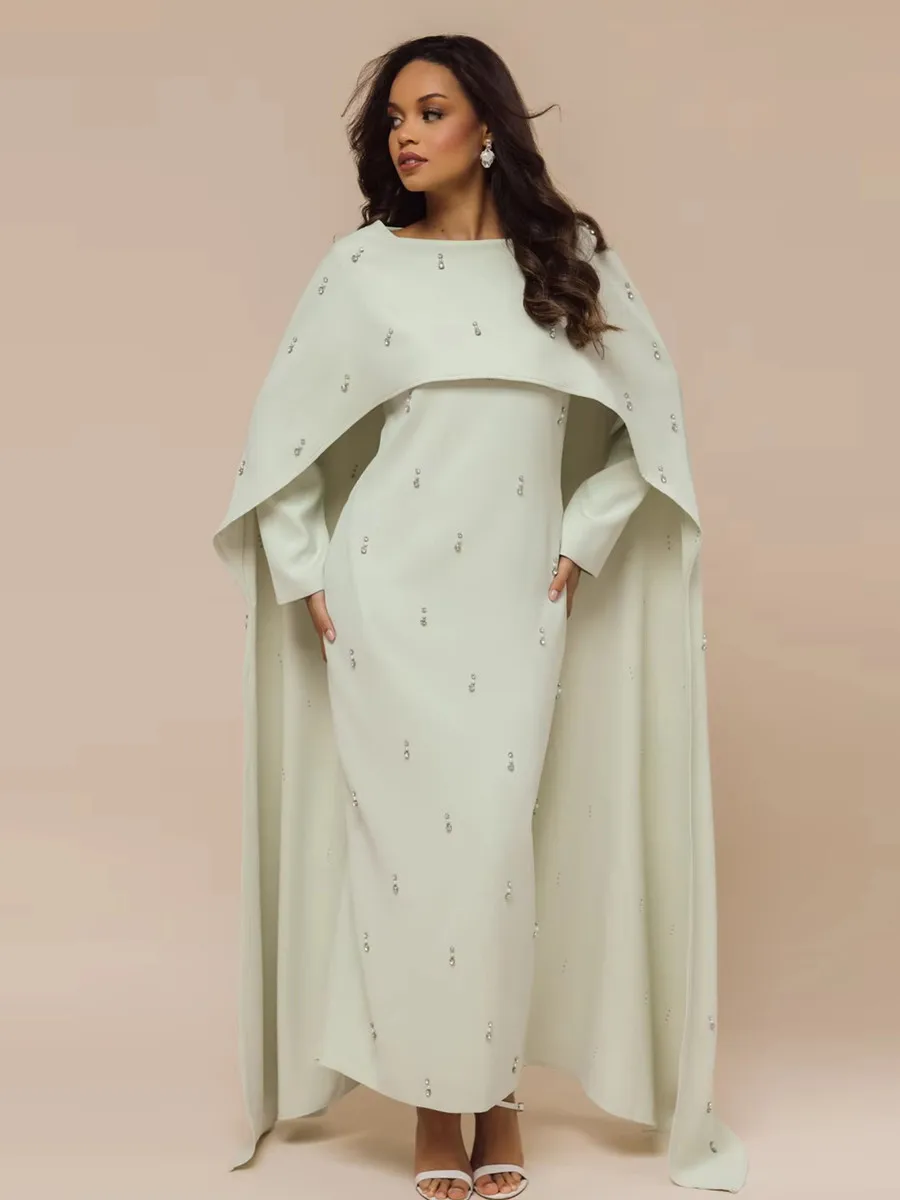 

Мусульманские женщины Дубай Абая роскошный плащ ручной работы с бриллиантами длинное платье скромный кафтан Рамадан халат Femme ислам вечернее платье одежда