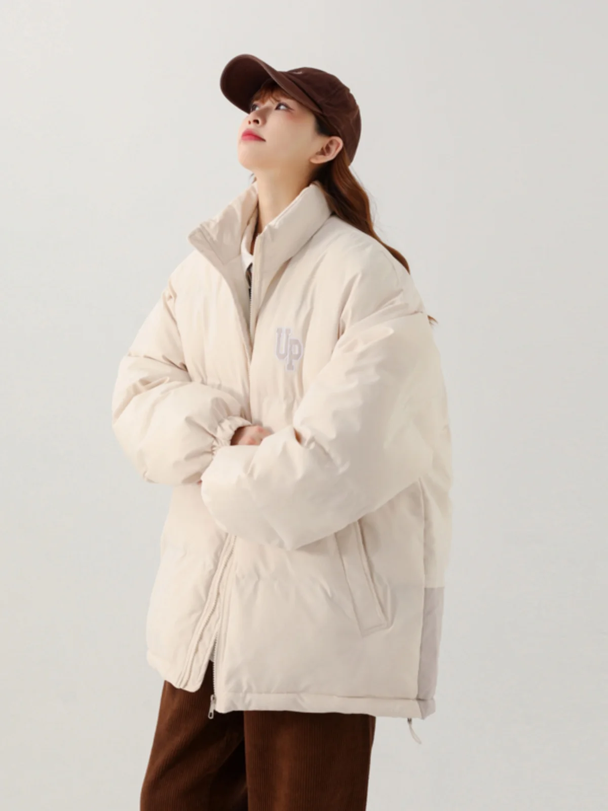 Thickened Down Cotton Jacket For Women In Winter 2023, New Design Cotton Jacket Oversize Cotton Coat Women