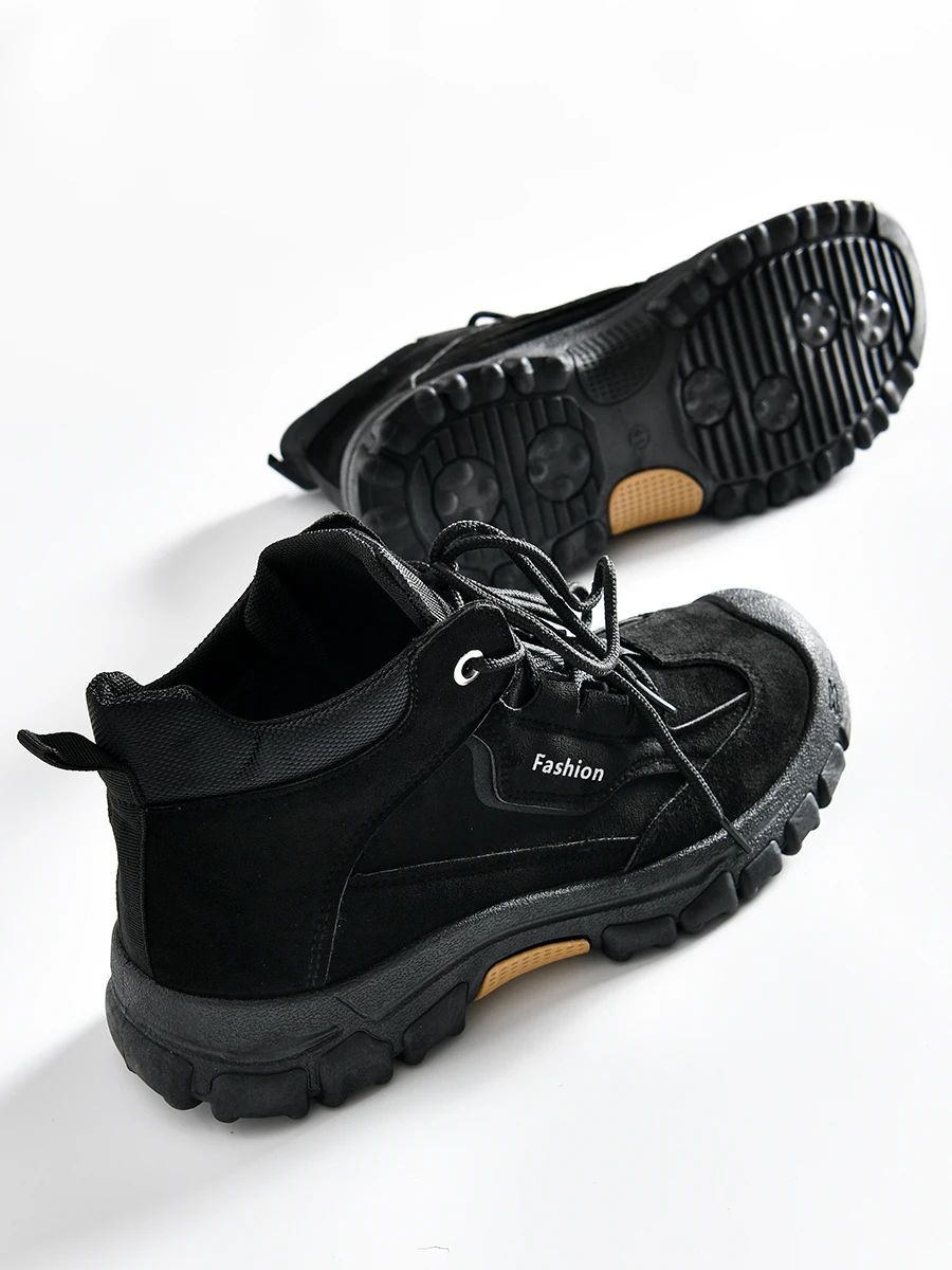 

Comfortable Anti-Slip Men's Outdoor Casual Work Boots Spring New Style Durable Rubber Sole round Toe Short Calf Length