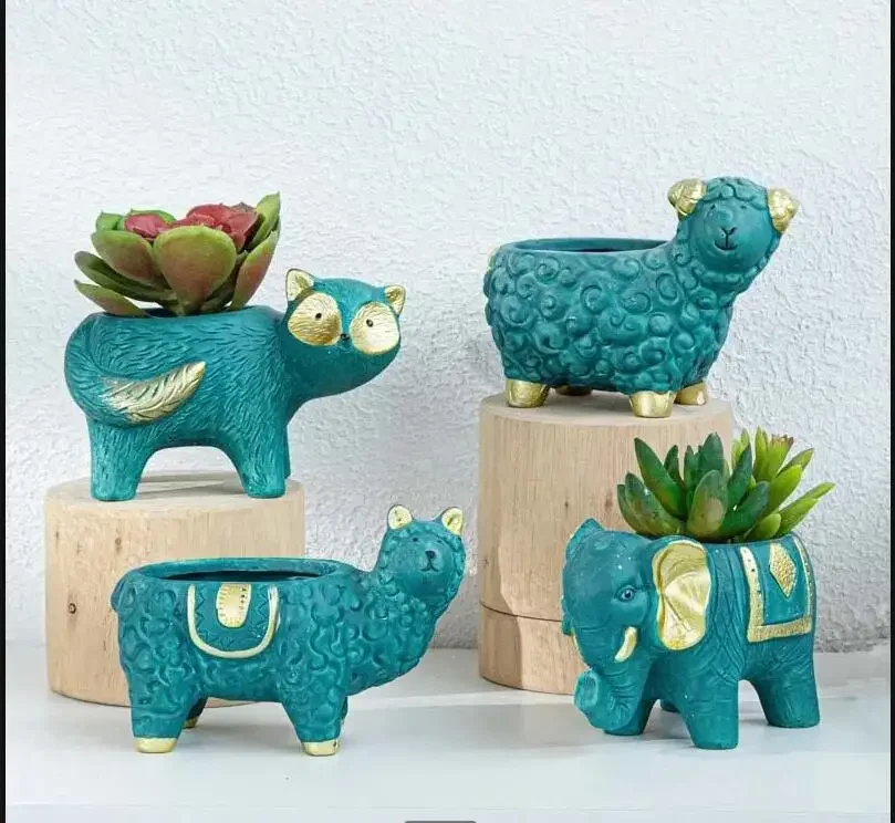 Cute Animal Flower Pot Decoration Living Room Dining Table Creativity Meaty Flower Pot Ceramic Crafts Modern Home Decoration Art