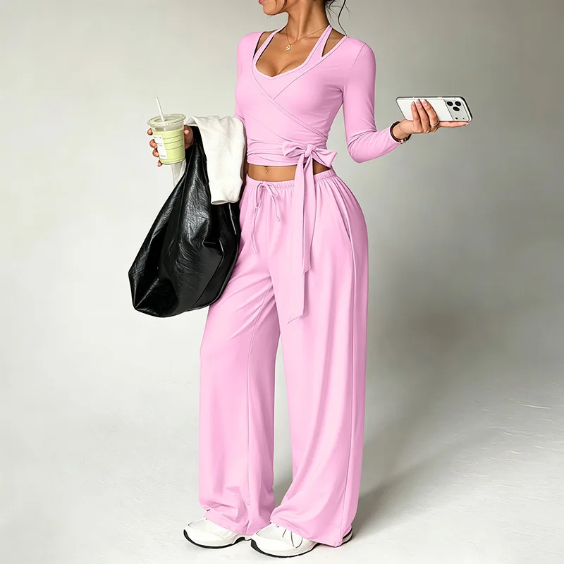 New Fall Winter Women’s 3‑Piece Brushed Fabric Sports Set, Quick‑Dry Open‑Back Camisole Workout Outfit, Soft Breathable Activewear Suit for Yoga, Running, Gym Fitness & Casual Daily Loungewear