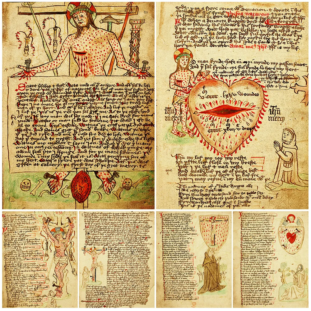 Christianity Jesus Sacred Heart Scriptures Religion Poster Wall Pictures For Living Room Wall Art Canvas Painting Unframed