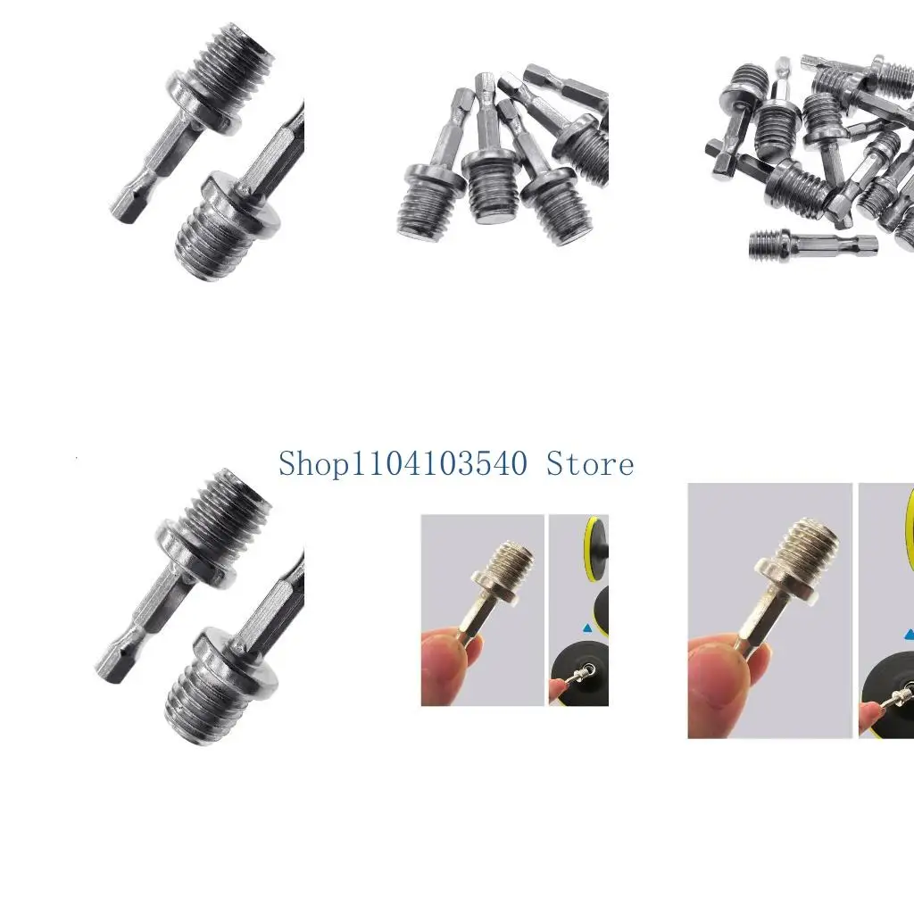 02DC 2 Pcs/Set Hexagon Drill Chuck Connecting Rod Adapter 1/4 M14 Polishing Disc Connection Hexagon Connecting Rod Accessory