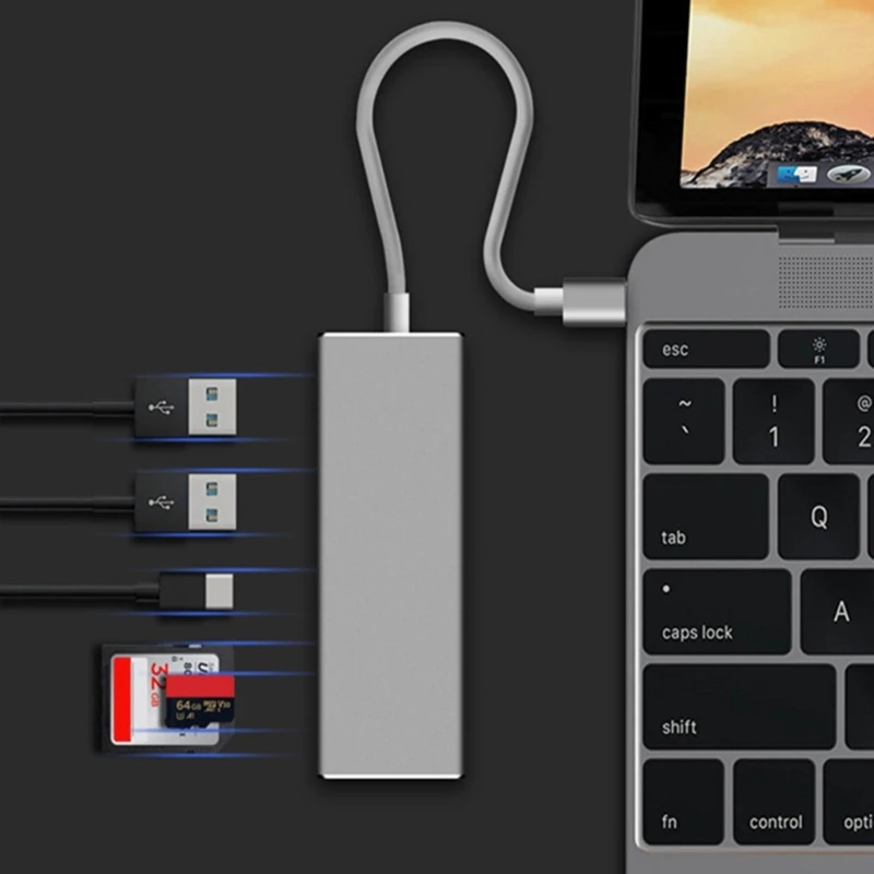 

USB C Hub 5 in 1 USB C Adapter USB 3.0 Card Reader USB C to USB 3.0 USB3.1 Docking Station USB C to USB Adapter Dock Dropship