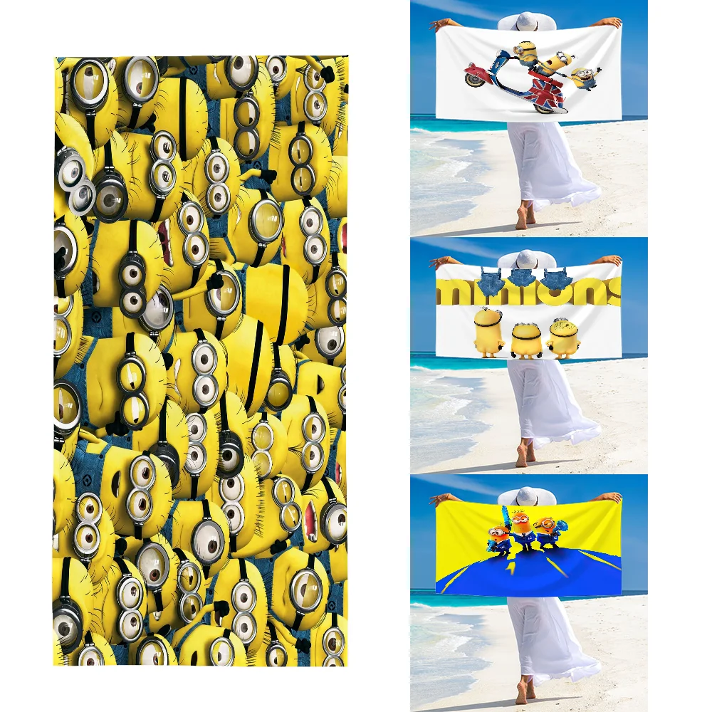 Kawaii M-Minions cute Towel Ultra Soft Absorbant Quickdry Large Beach Towels Personalized Gym Sport Bath Towels