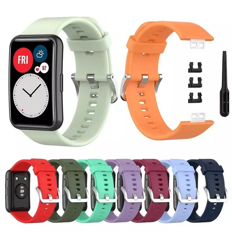 Bracelet de montre en caoutchouc pour montre Huawei Fit TIA-B09 Bracelet de remplacement pour montre Huawei Fit TIA-B19 Bracelet de Sport Bracelet Correa