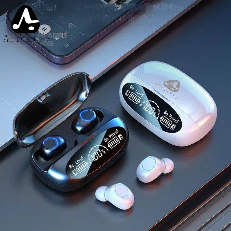 Original Ariettie M22 Earphone TWS Stereo Display Power Bank Headset For Bluetooth Earbuds Wireless Headphones Noise With Mic