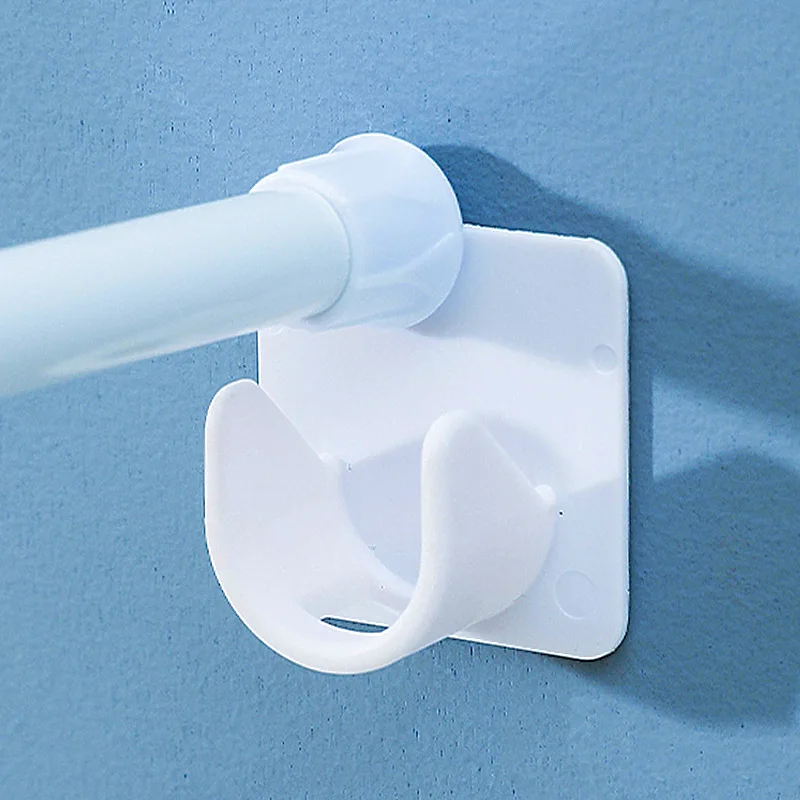 No Drill Curtain-Rod Holder Strong Adhesive Design For Home And Office