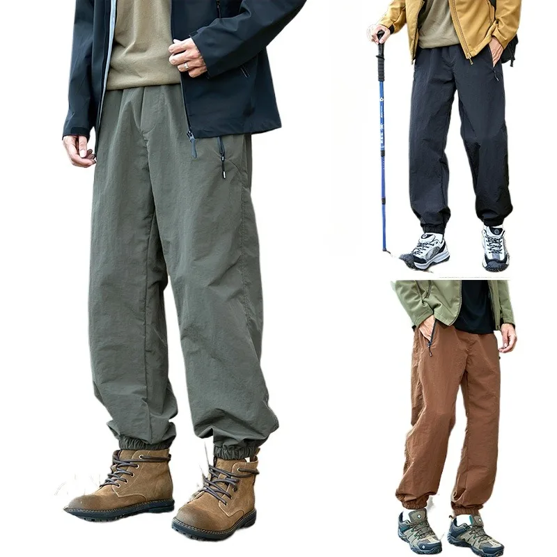 Men's Cargo Man Pants Spring Autumn Quick Drying Waterproof Breathable Side Pockets Gym Outdoor Sport Pants Ropa Hombre