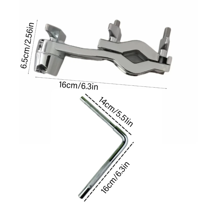 Drum Clamp Metal Cowbell Holder L-Rod Replacement Cowbell MountIng Bracket Clamp Drum Stand Connecting Bracket Clamp