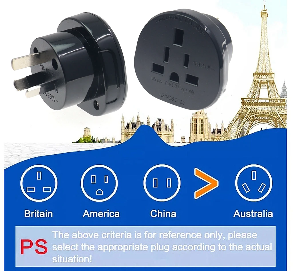 Travel Adapter 3 pin New Zealand Australia Travel Plug Universal US/UK/EU to AU/NZ Plug Converter AC Power Home Plug