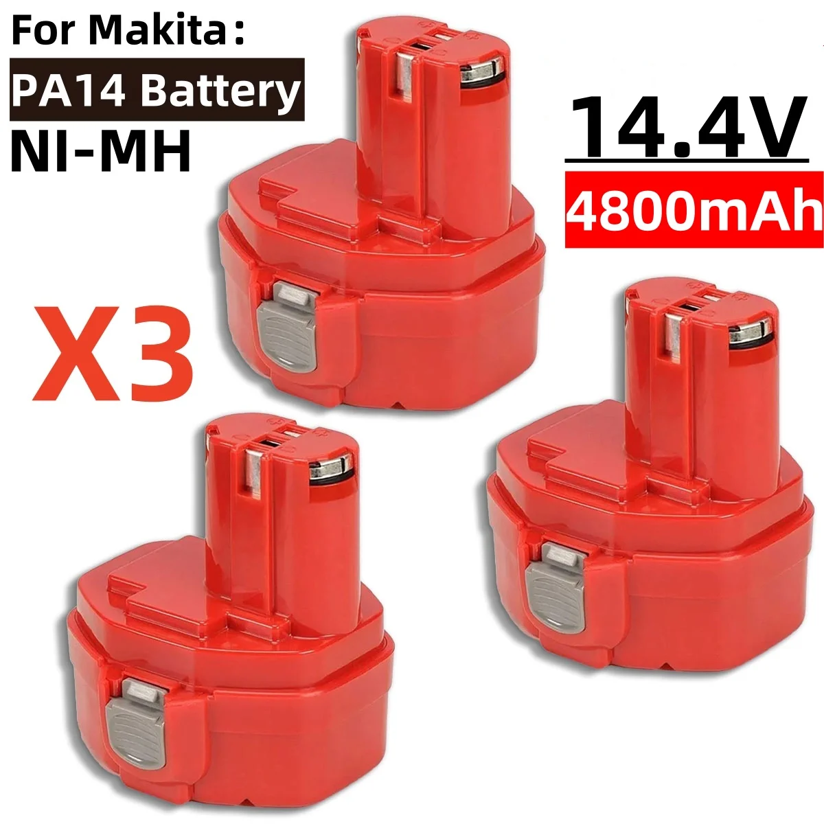 

NI-MH Battery for Makita Power Tools Rechargeable Long cycle lifePA14 1422 1433 1420 192600-1 6281D 6280D 6337D 12.8Ah, 14.4V