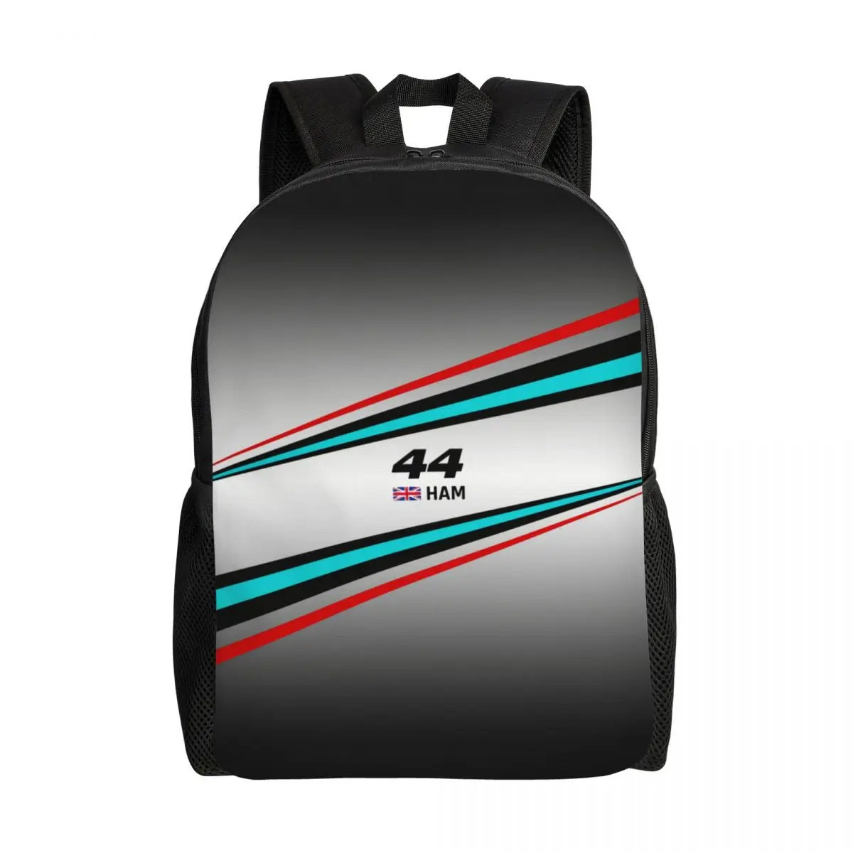 Custom The Lewis Legacy Motorsport Backpacks for Women Men Waterproof School College 44 Number Car Racing Bag Print Bookbags