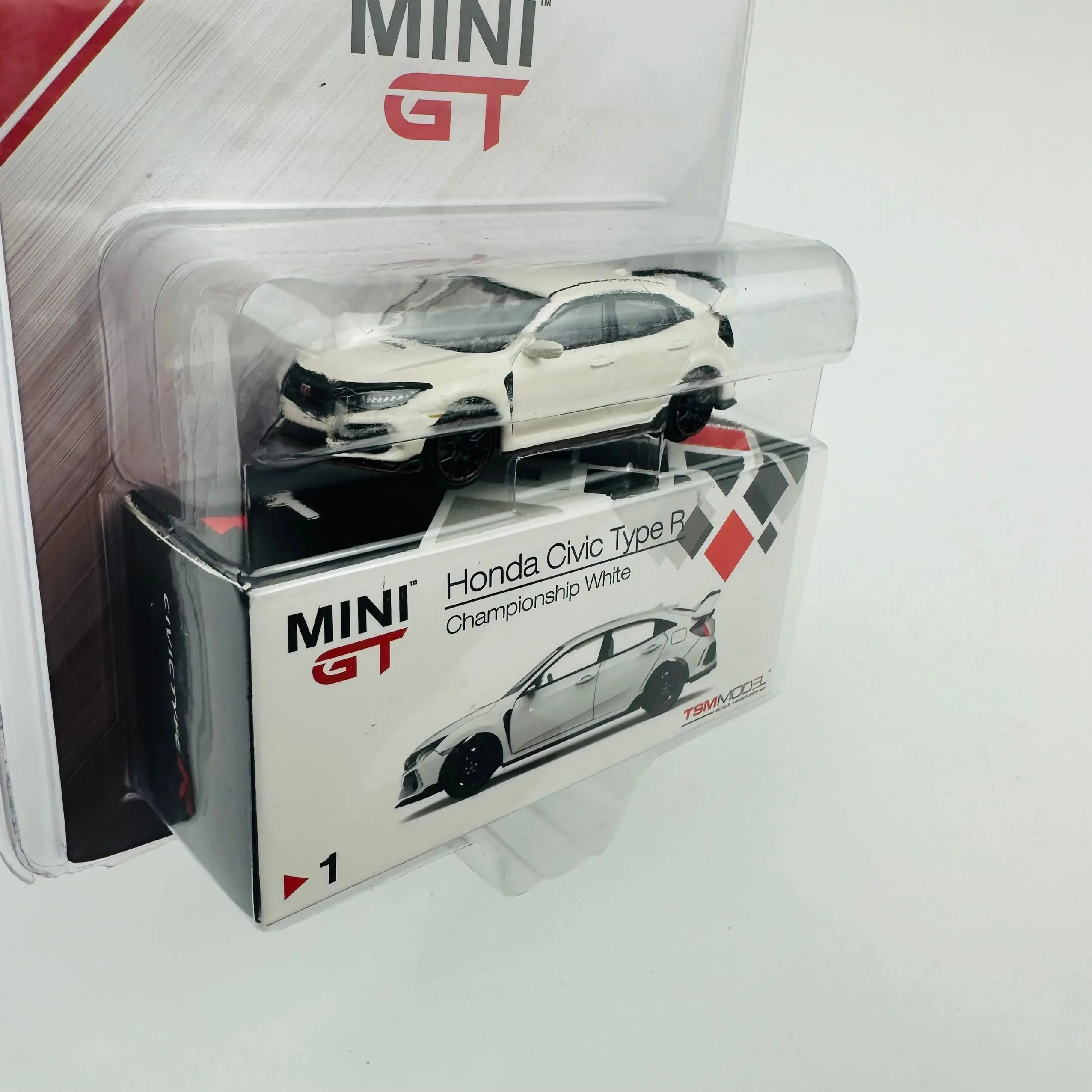 TSM Mini Gt 1/64 Minigt 1 civic  (FK8) MJ White Die-cast Alloy Car Model Collection