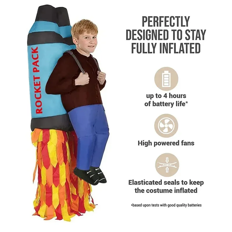

AA wat Simbok Students Inflatable Halloween Jetpack Children's Performance Costume Ds Rocket Propeller Flight Suit2025 New