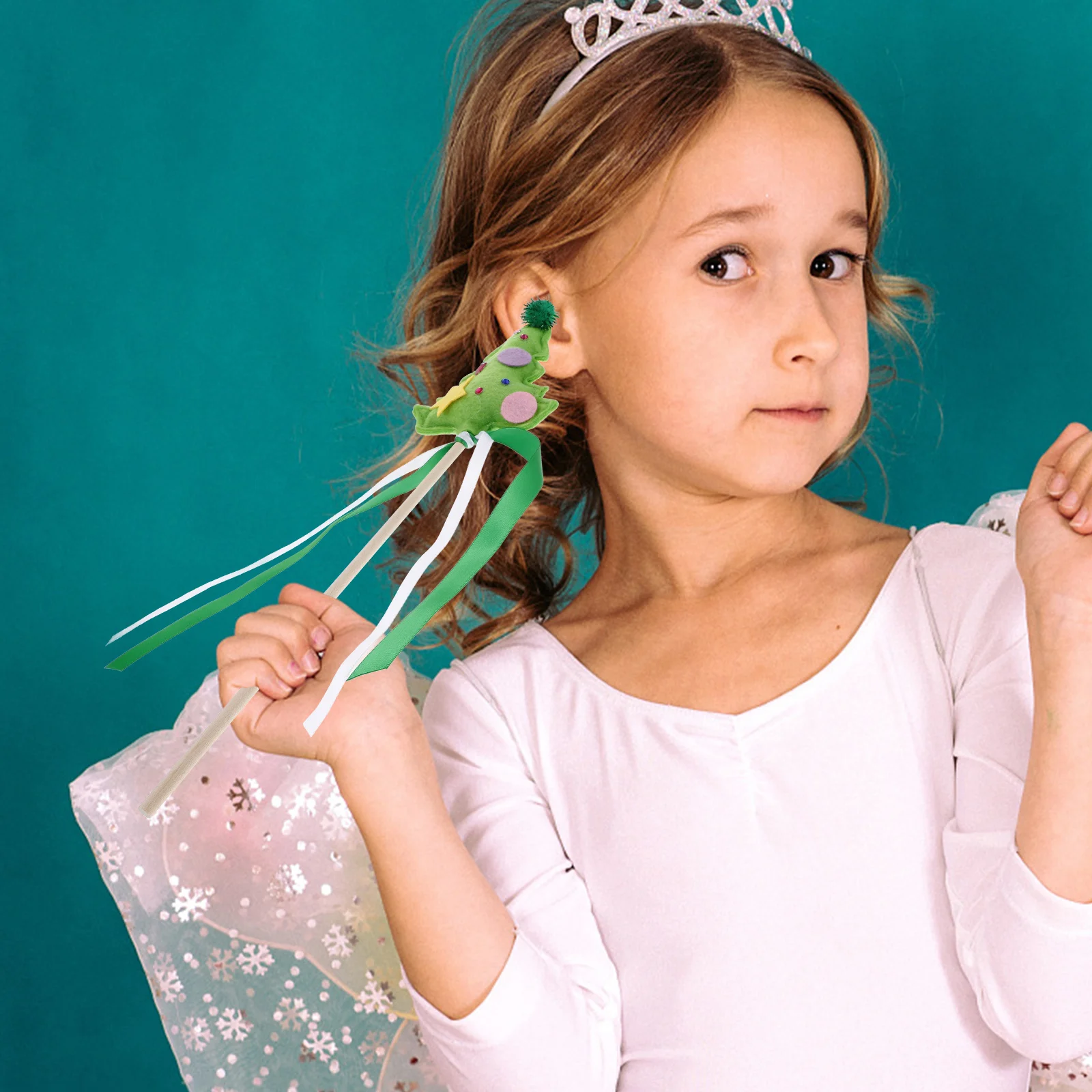 

Dress Up Fairy Wand Christmas Tree Style Reliable Material Party Favor for Children's Festival Celebration Stage Performance