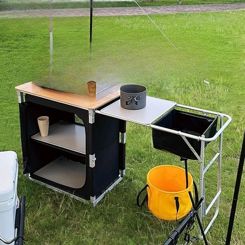 

Outdoor mobile kitchen Camping folding table Outdoor portable stove Car self-driving picnic equipment