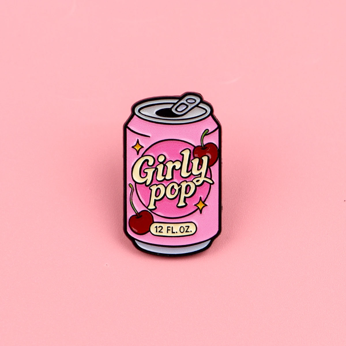 Cute Girly Pop Enamel Pin Cartoon Pink Drink Brooch Lapel Pin for Backpacks & Clothing Decoration Fashion Jewelry Gift