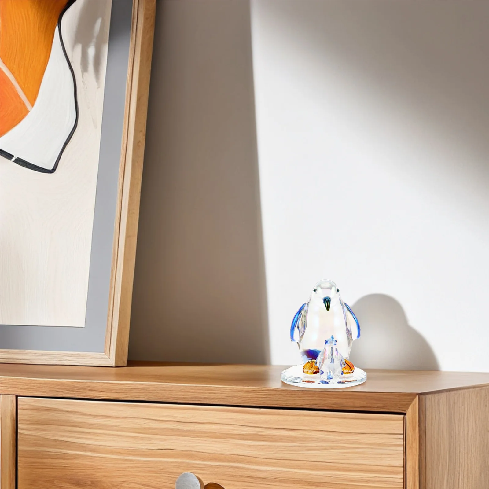 

Crystal Penguin Ornament Paperweight Household Ornaments Clear Adornment Figurines