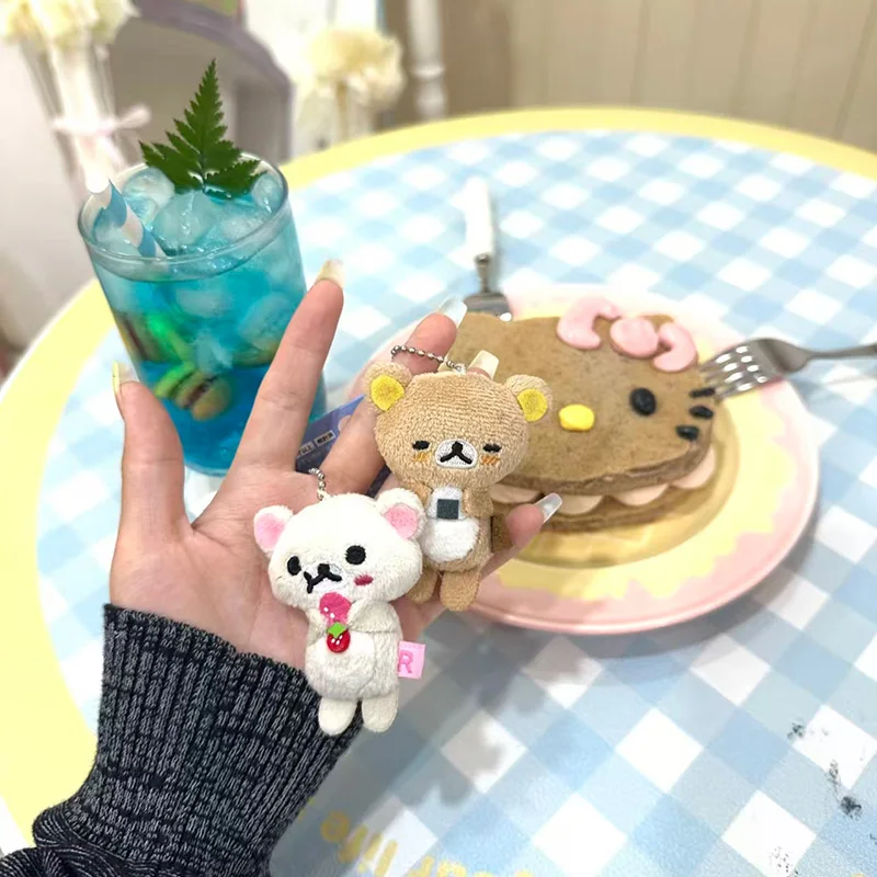 

Rilakkuma Vintage Plush Keychain Cute Antique Style Bear Doll Bag Pendant Kawaii Cartoon Ornament For Collection Daily
