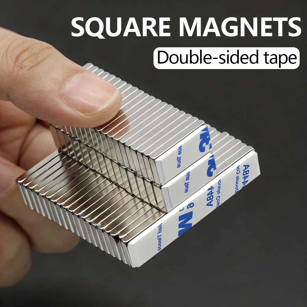 N35 Super Strong Block Neodymium Magnet With double-sided adhesive Powerful Refrigerator Magnets NdFeB Permanent Magnetic imanes